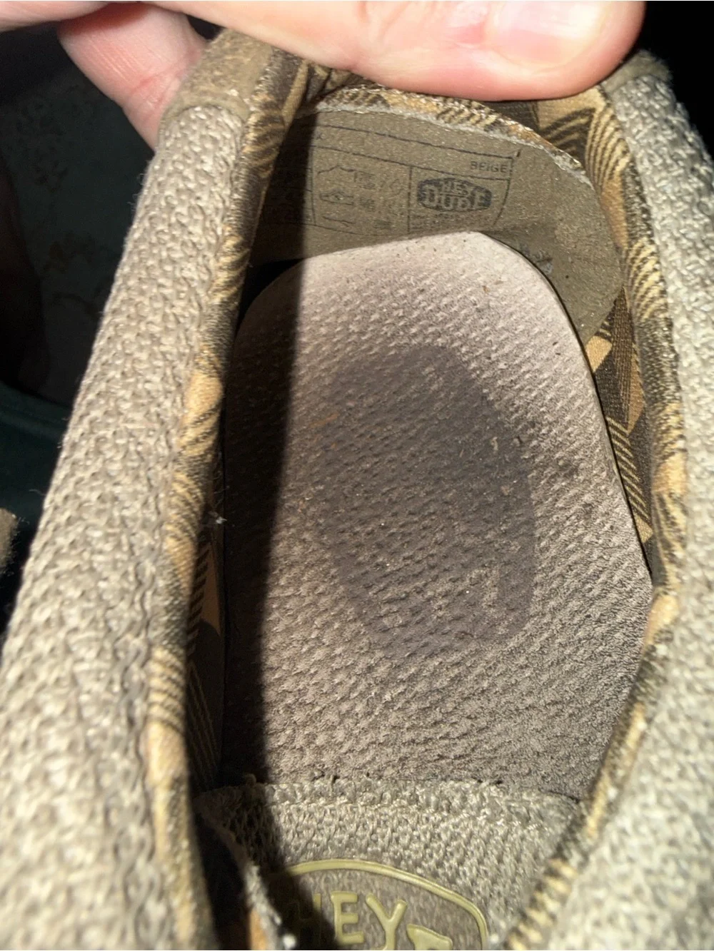 Hey Dude Men's Slip-On Loafers in Taupe Canvas